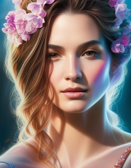 Princess Alina Portrait in Detailed Fibonacci Fresco