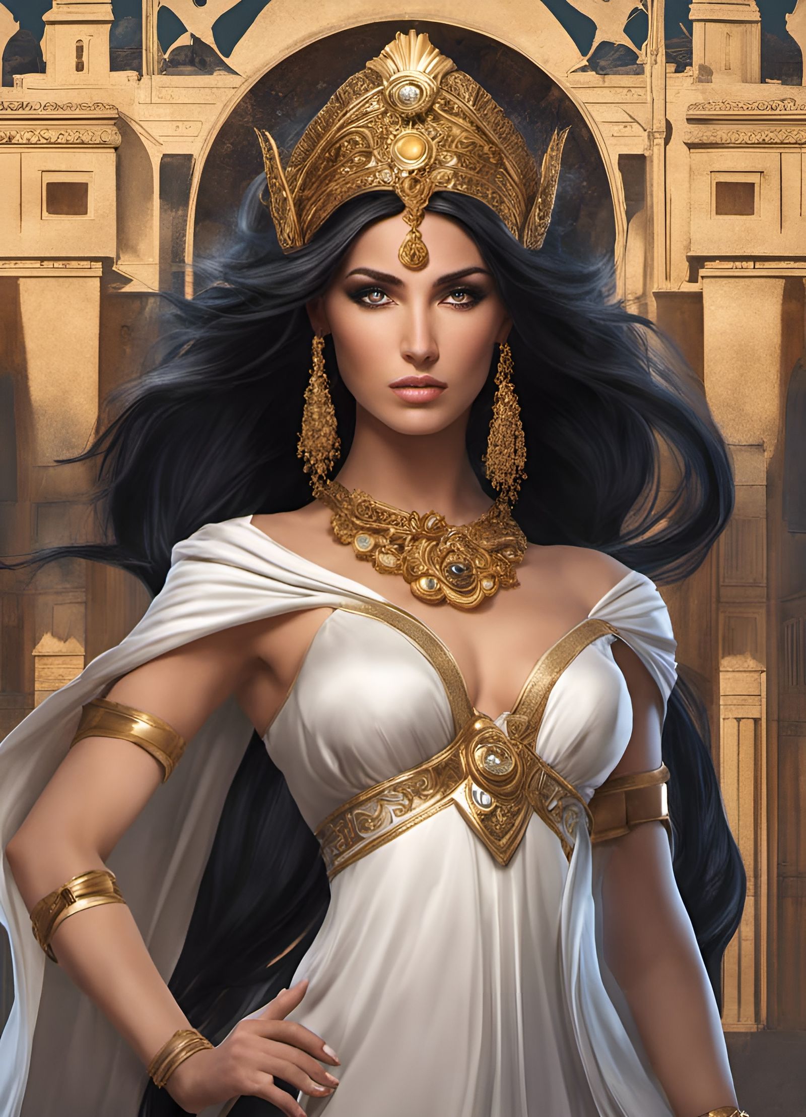 Gorgeous Greek Queen: Fantasy Concept Art