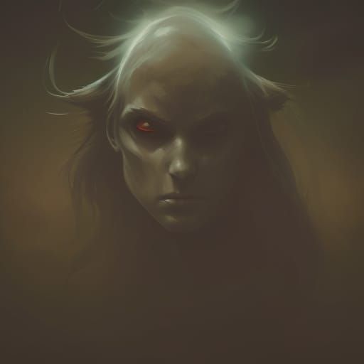 Haunted Mad King in Dark Fantasy Landscape