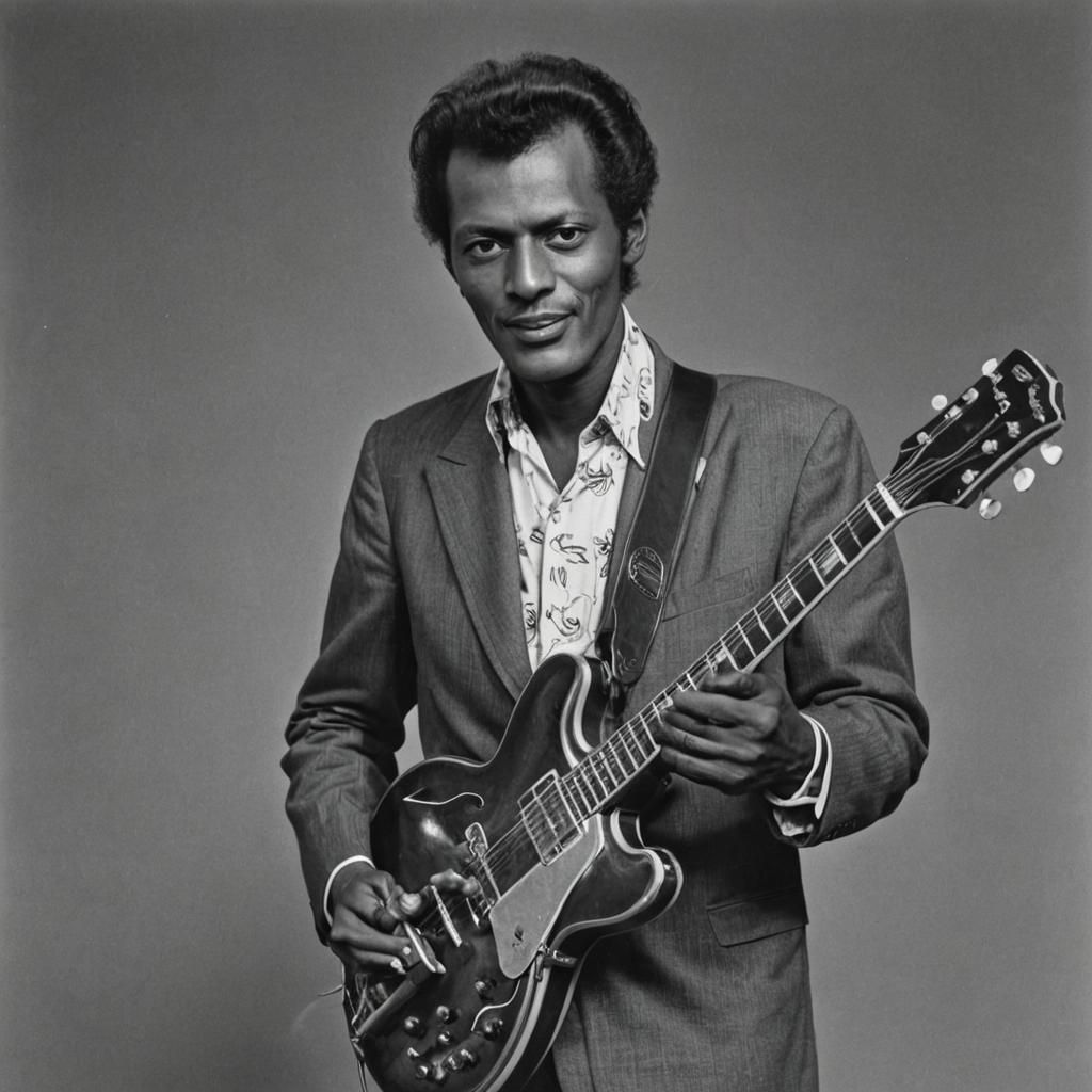 Chuck Berry Portrait: AI Generated Image