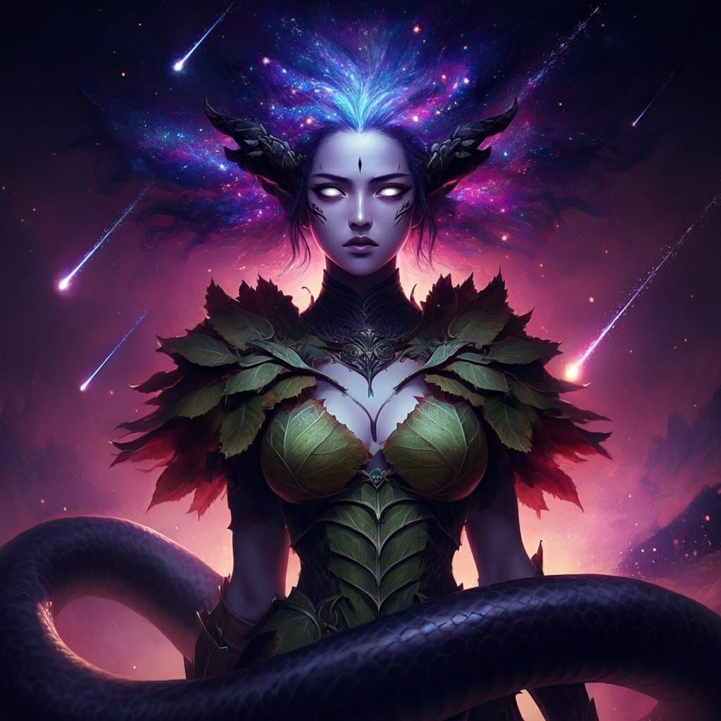 Serpentine Sorceress Concept Art in Fantasy Illustration Sty...