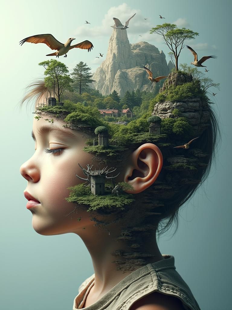 Child's Mind: A Surreal Landscape Concept Art