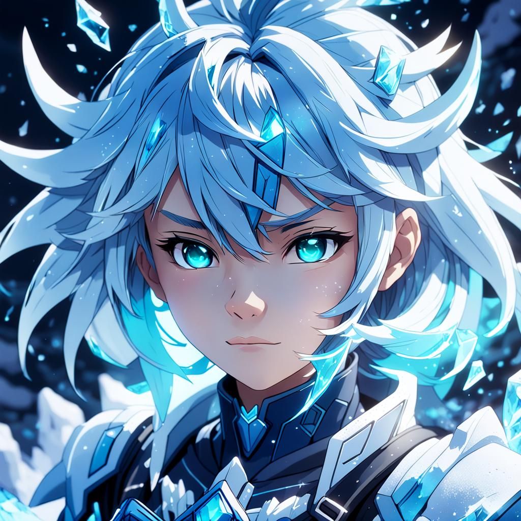 Cryo Waifu Portrait in Anime Style