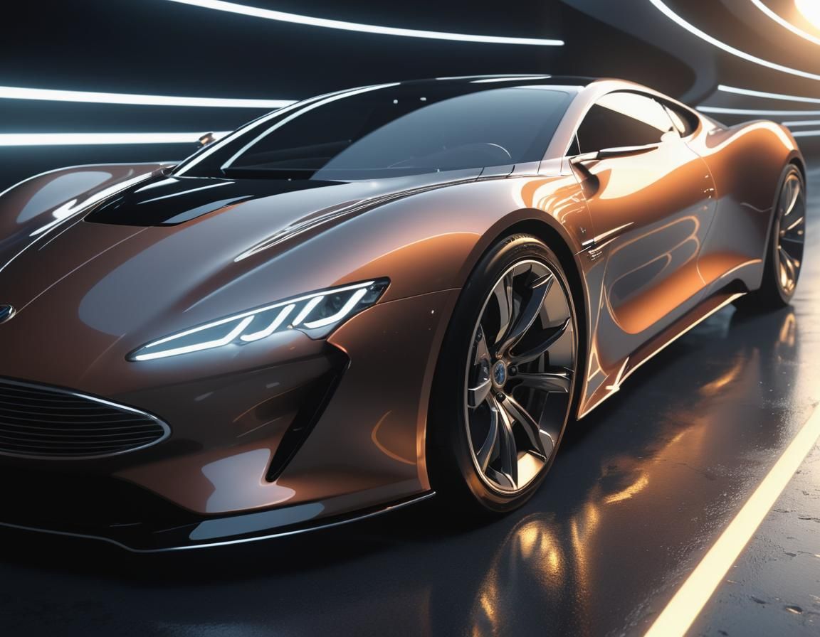 Sleek Car Curves in Dynamic Cel-Shaded Lighting