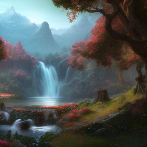 Fantastical Rivendell Concept Art in Deep Color