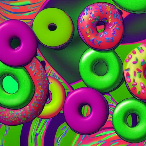 Holographic Cosmic Doughnuts in Astral Illustration