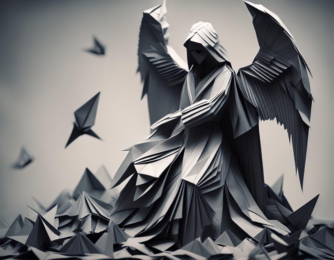 Origami Angel of Death Papercraft Sculpture