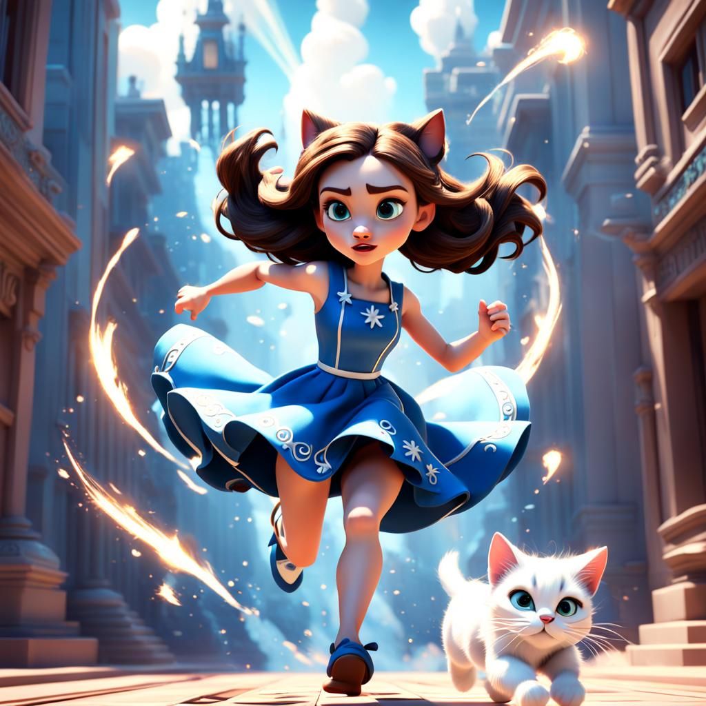 Art Deco Disney Girl with Magic Power