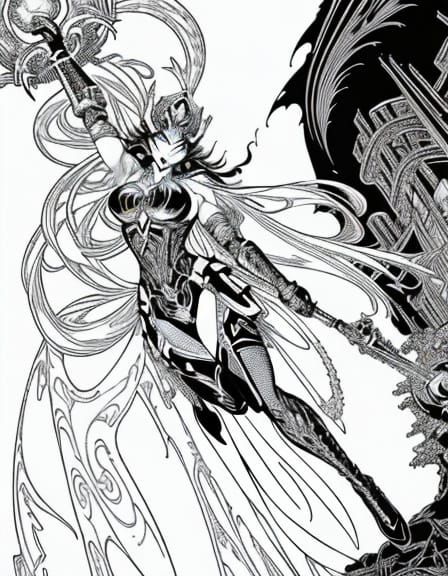 Chaotic Neo-Fauvism Landscape with Mythical Creatures