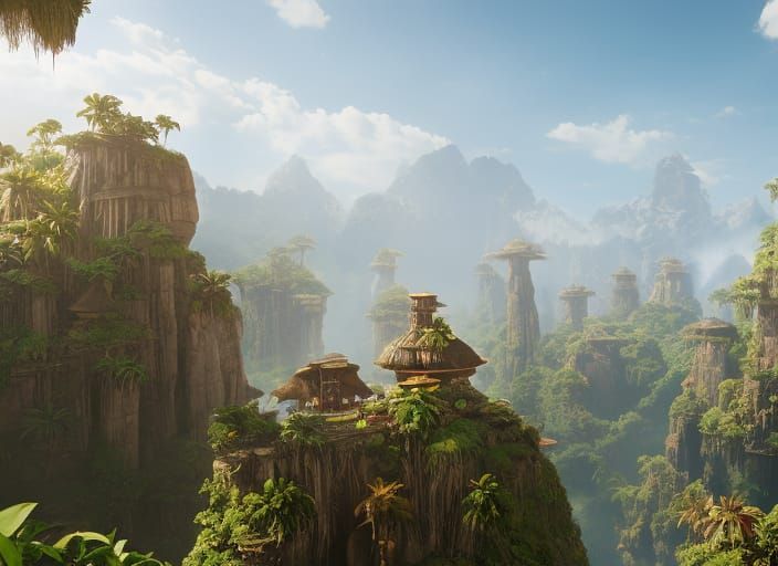 Donkey Kong's Jungle Kingdom: Epic Digital Matte Painting