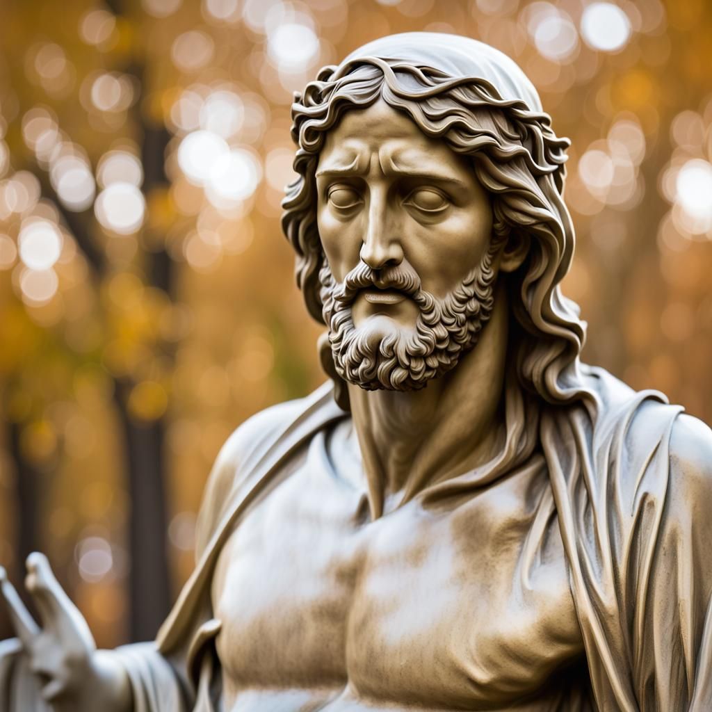 Dramatic Photo of Veiled Christ Statue