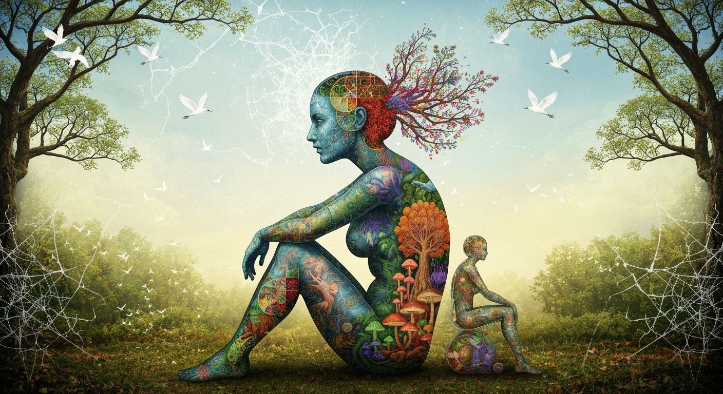 Surreal Fantasy Plant Kingdom in Mixed Media