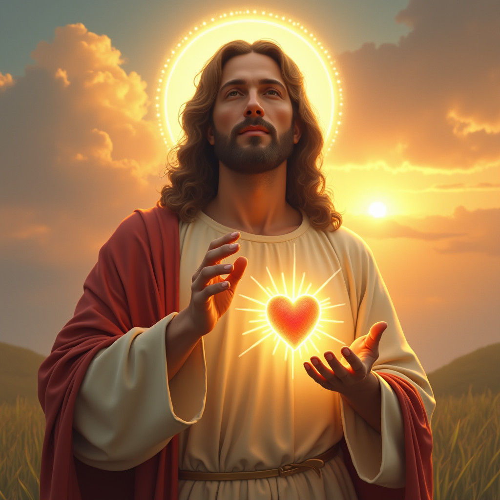 Inspiring Portrait of Jesus Christ in Detailed Matte Paintin...