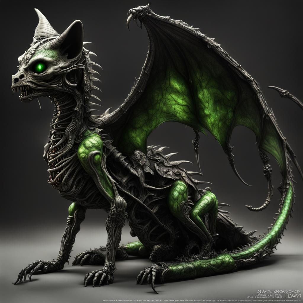 Gothic Steampunk Dragon Zombie Cat in Unreal Engine