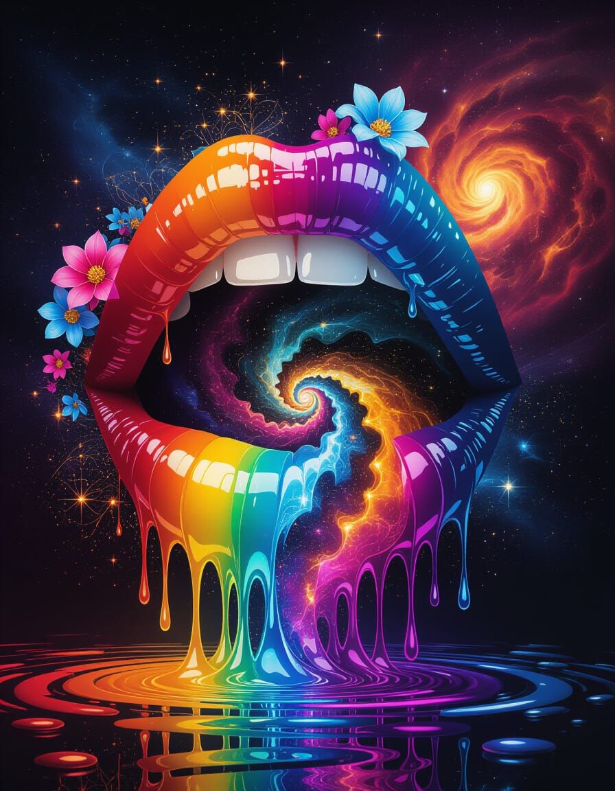 Hyperrealistic Mouth: Fractal Portal to the Cosmos