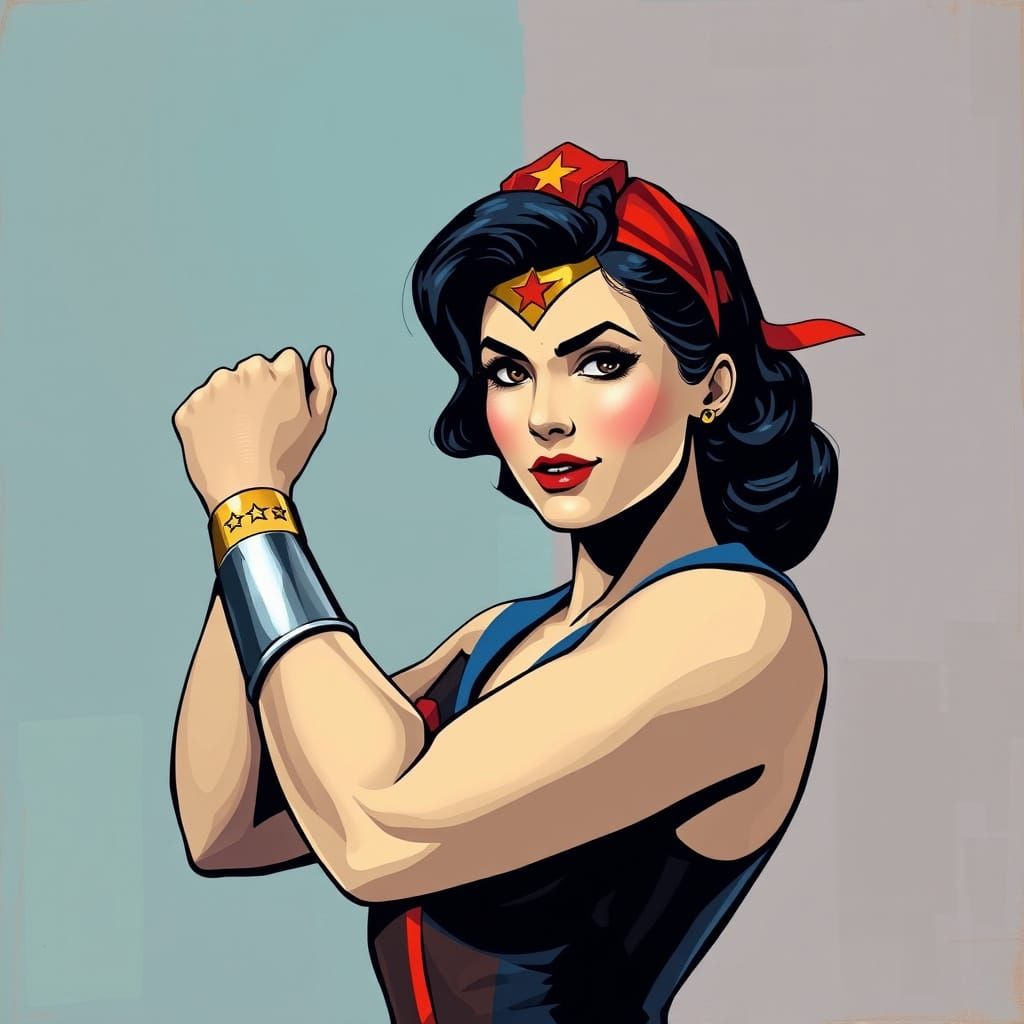 Wonder Woman Rosie the Riveter Abstract Art
