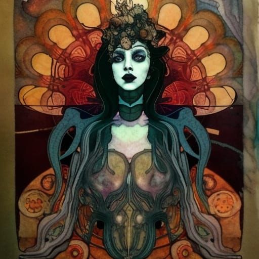 Ethereal Ghost in Biopunk Mixed Media