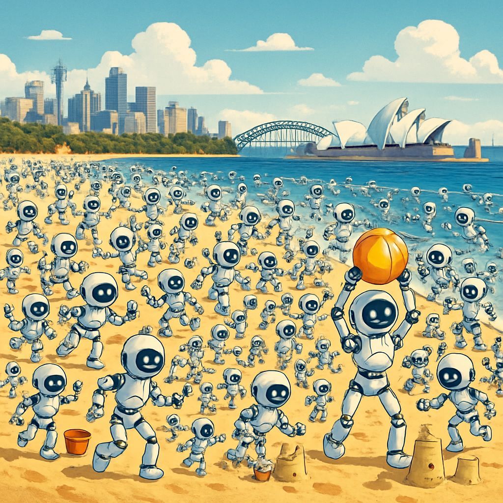 AI Robots Play on Sydney Beach