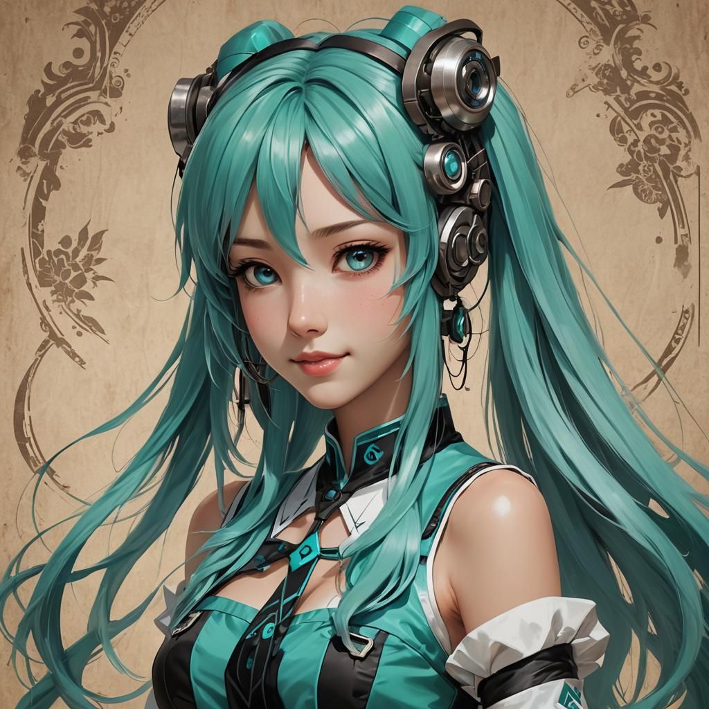 Kawaii Doll in Glass Dress: Anime Art Style