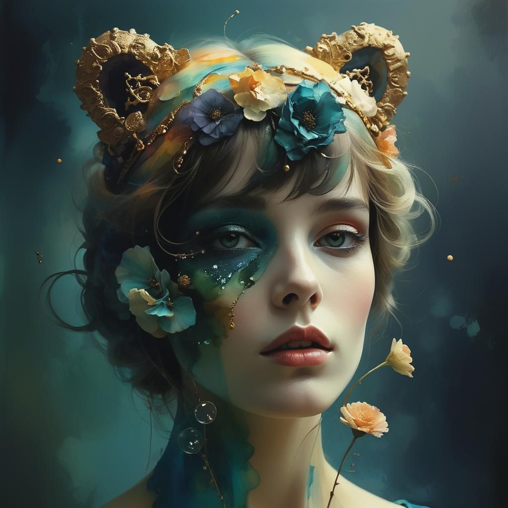 Magical Liquid Alcohol Ink Art in Surrealist Style