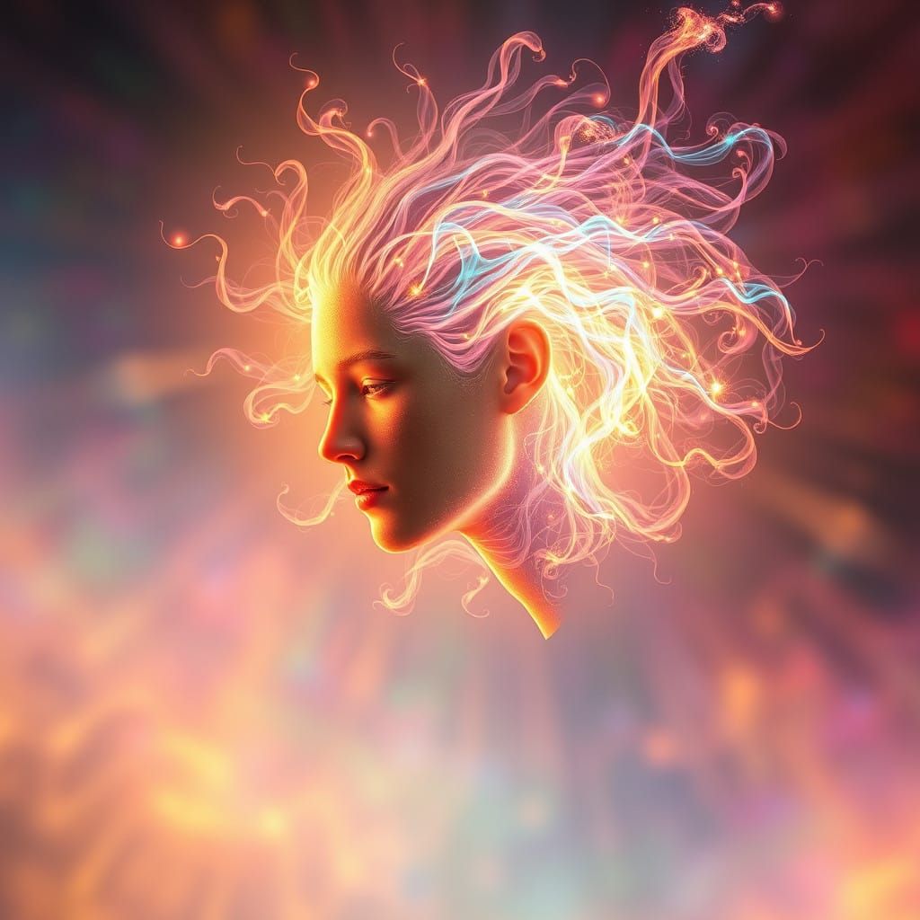 Ethereal Energy Being in Hyperrealistic Digital Art