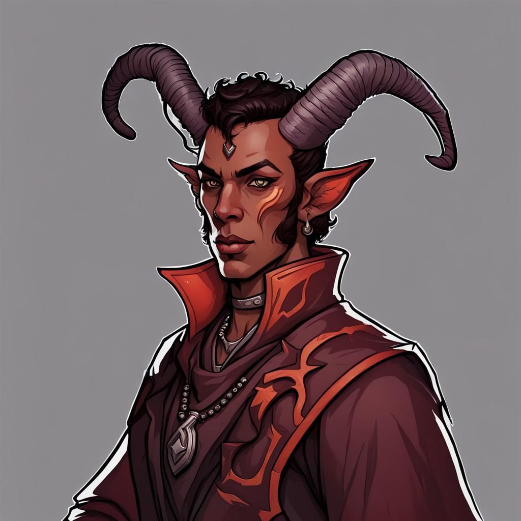 Tiefling Warlock Portrait for D&D Character