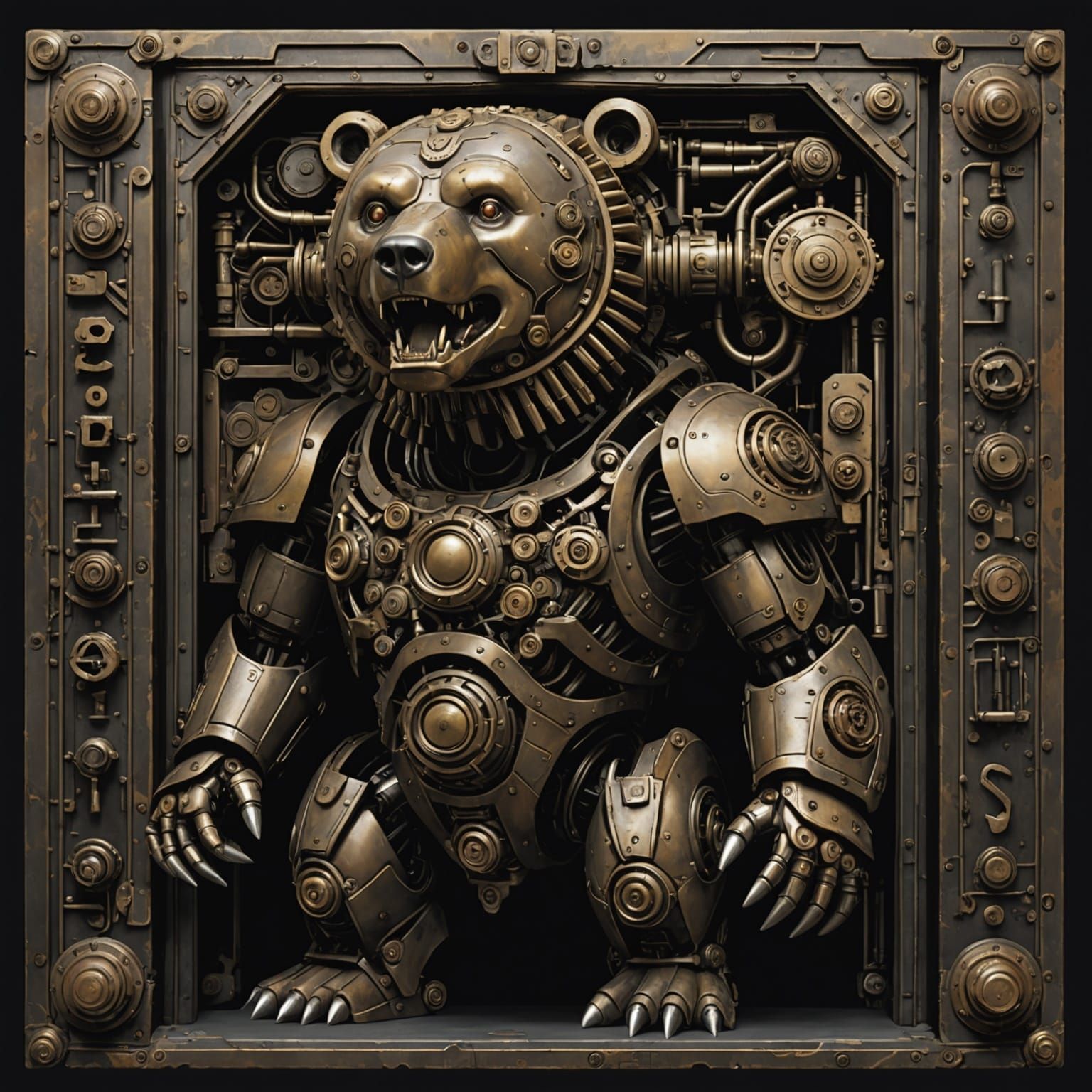 Ancient Bear Machine in 90s Anime Style