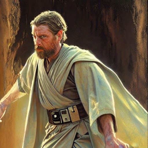 Jedi in Oil Painting Style of James Gurney