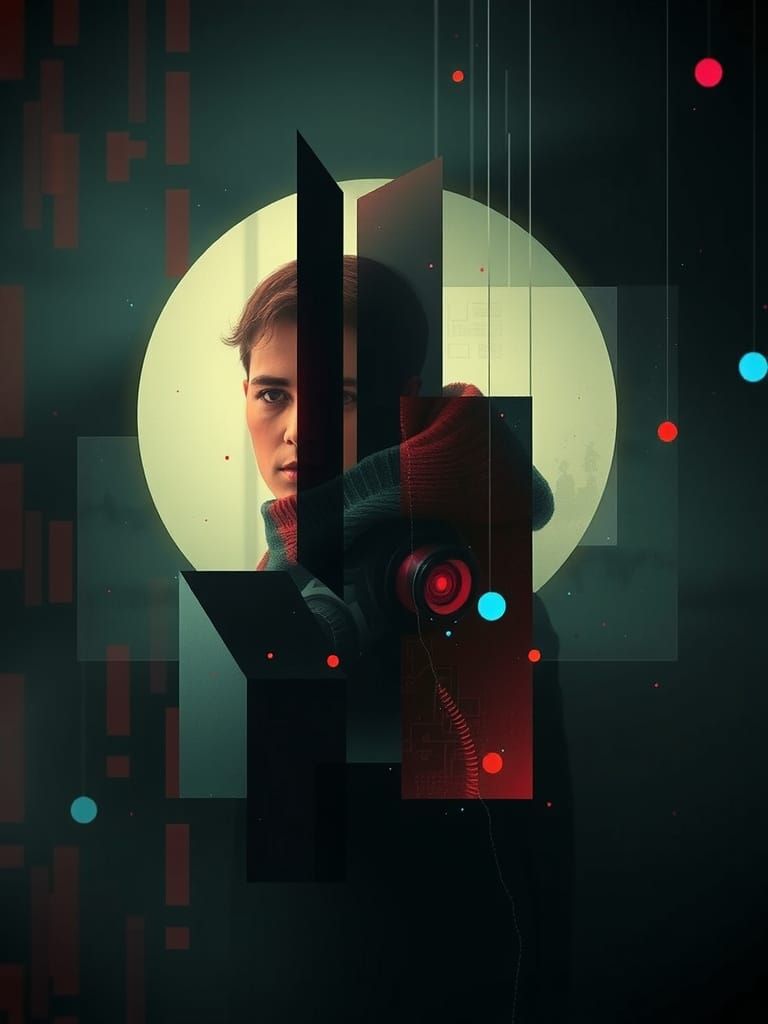 Surreal Geometric Abstraction in Cinematic Dark Art
