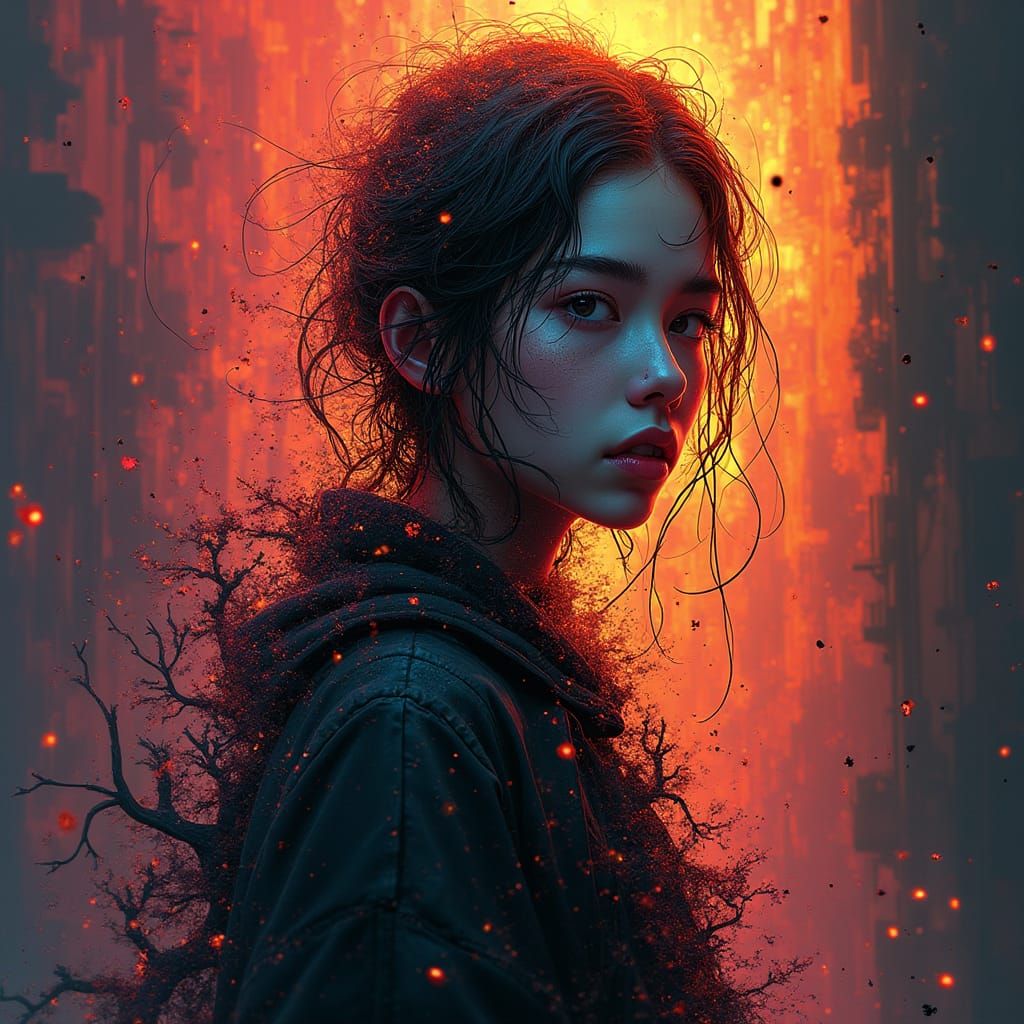 Ethereal Noise Figure in Cyberpunk Style, 8K