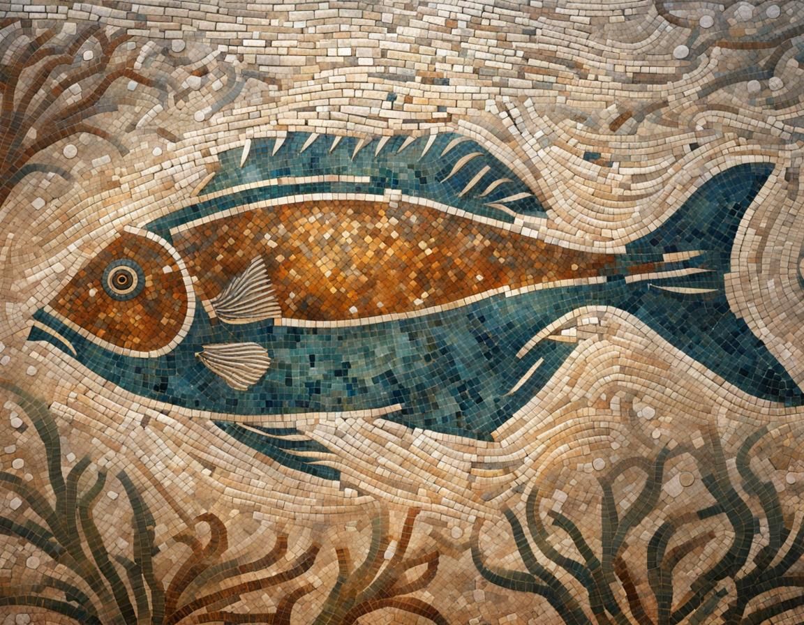Underwater Ancient Roman Fish Mosaic
