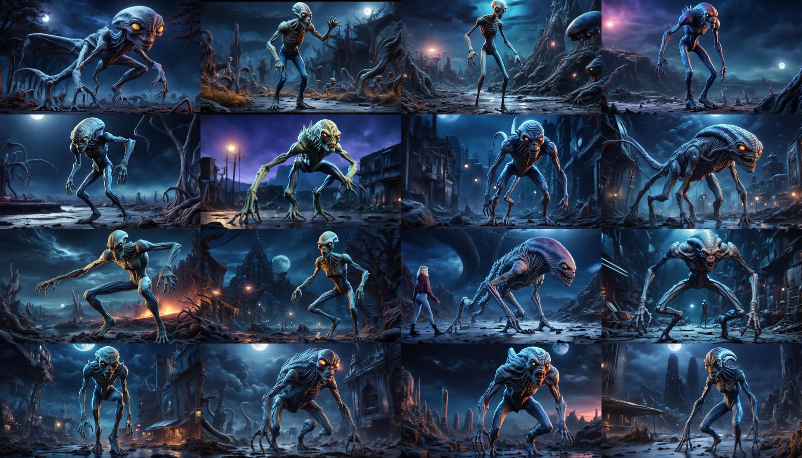 Blonde Alien Monster in a Strange World