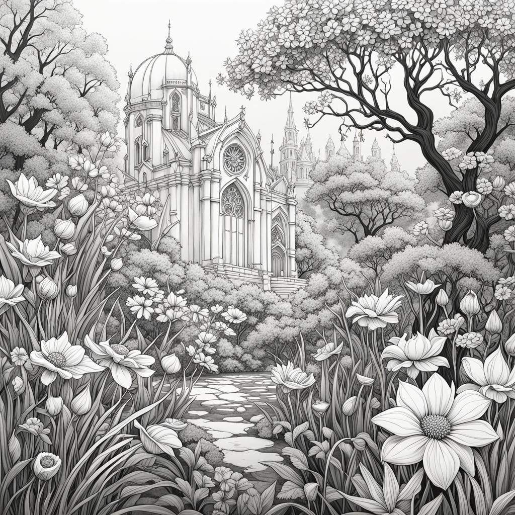 Intricate Floral Design for Coloring Page