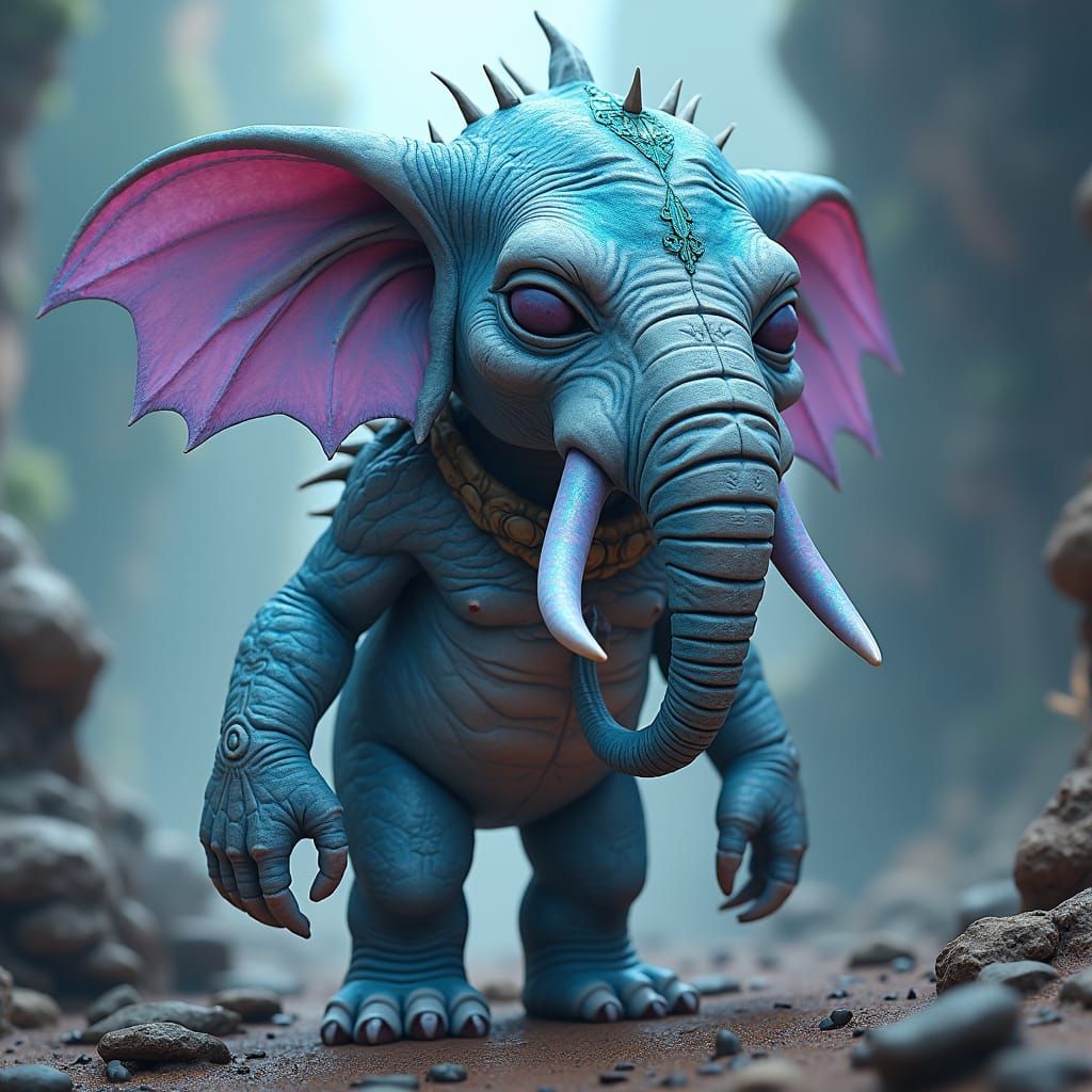 Elephant Alien Mutant in Cyberpunk Bio-Armor