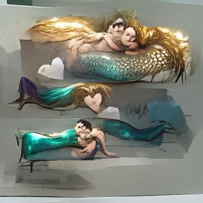 Merman and Wife: Digital Fantasy Art