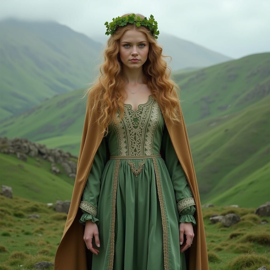 Celtic Goddess of Ireland in Hyper-Realistic Celtic Art