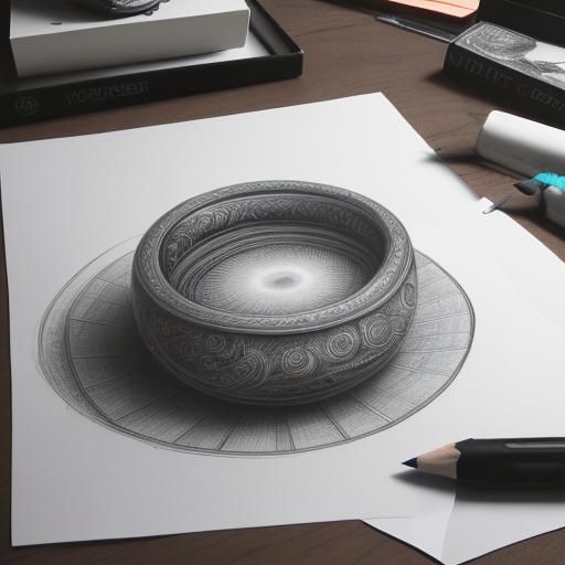 Hyperdetailed Charcoal Drawing of an Optical Illusion