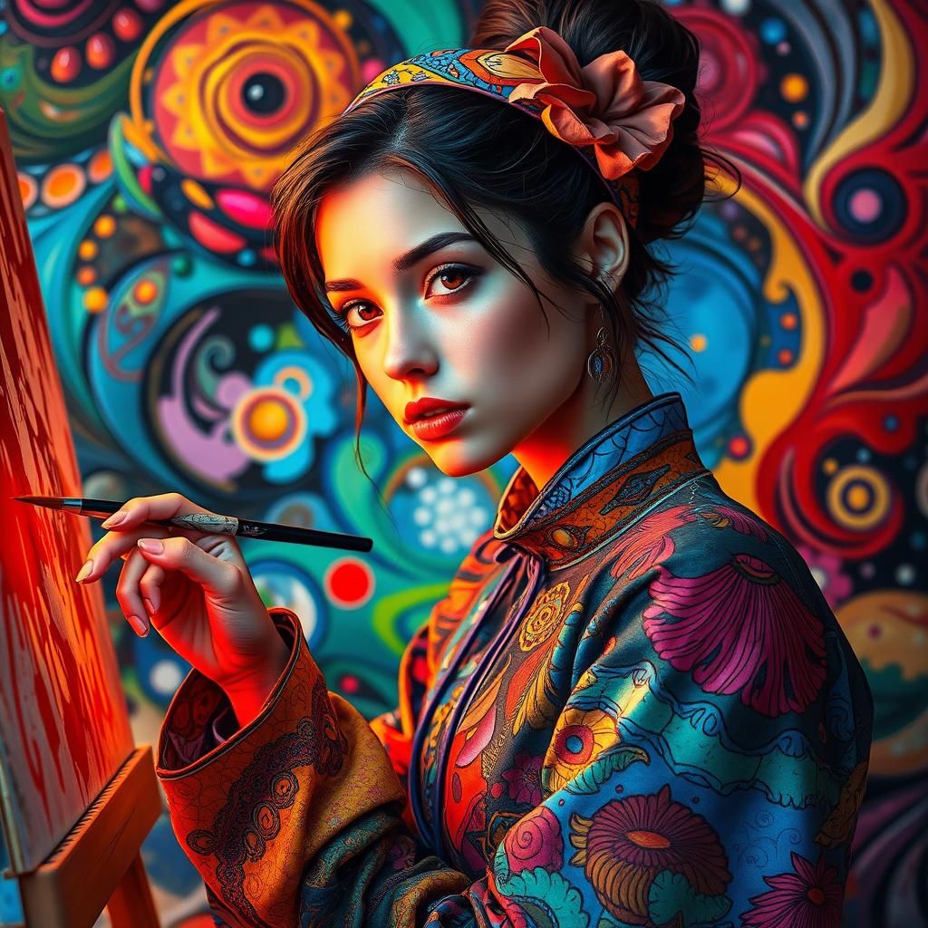 Expressive Painter in a Kaleidoscope of Color