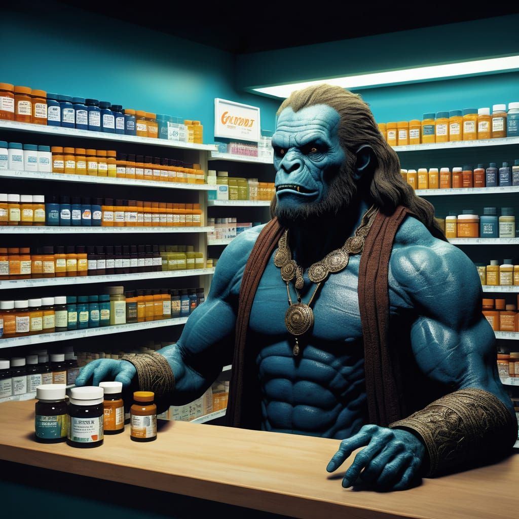 Guru Selling Vitamin Supplements at the Local Drug Store