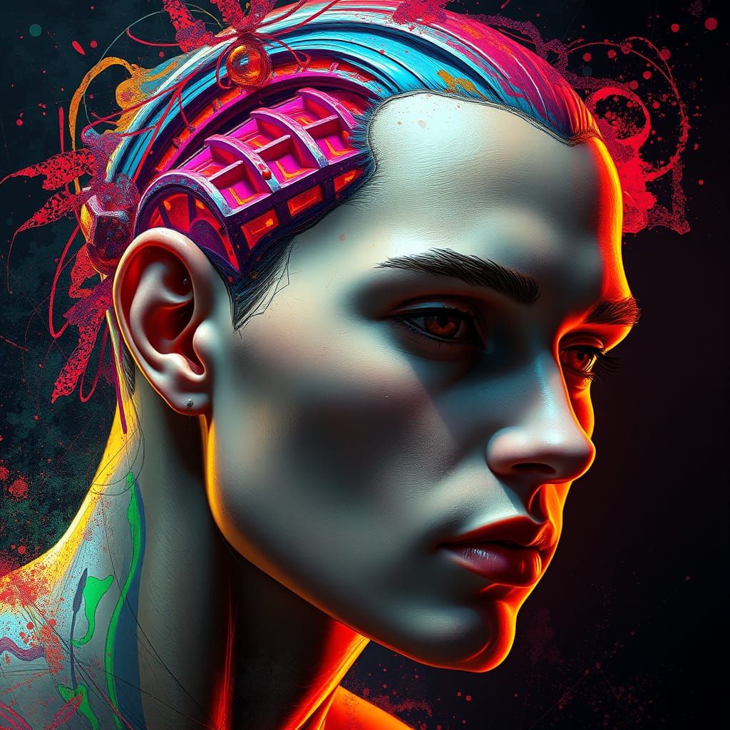 Detailed Cerebellum Portrait in Volumetric Lighting
