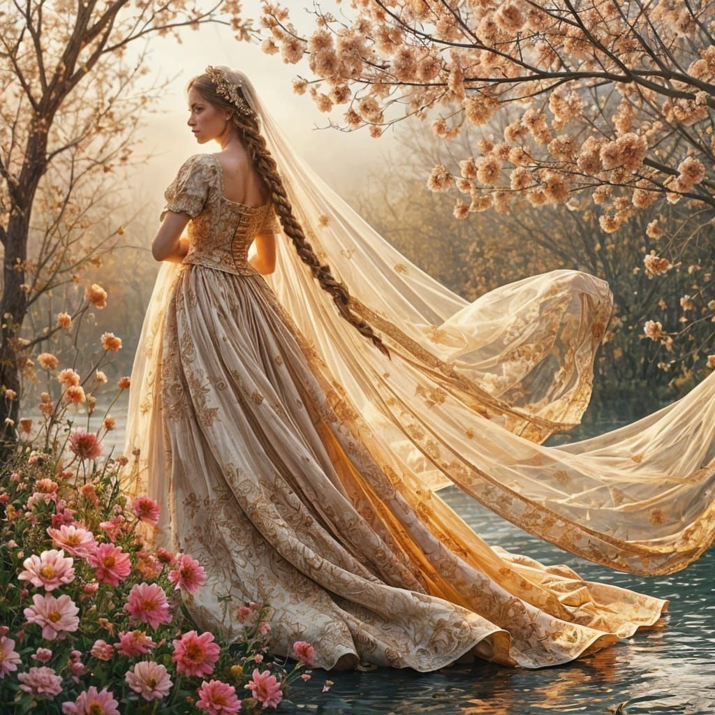 Tsarina Eudoxia Lopukhina in Opulent Pre-Petrine Era Attire