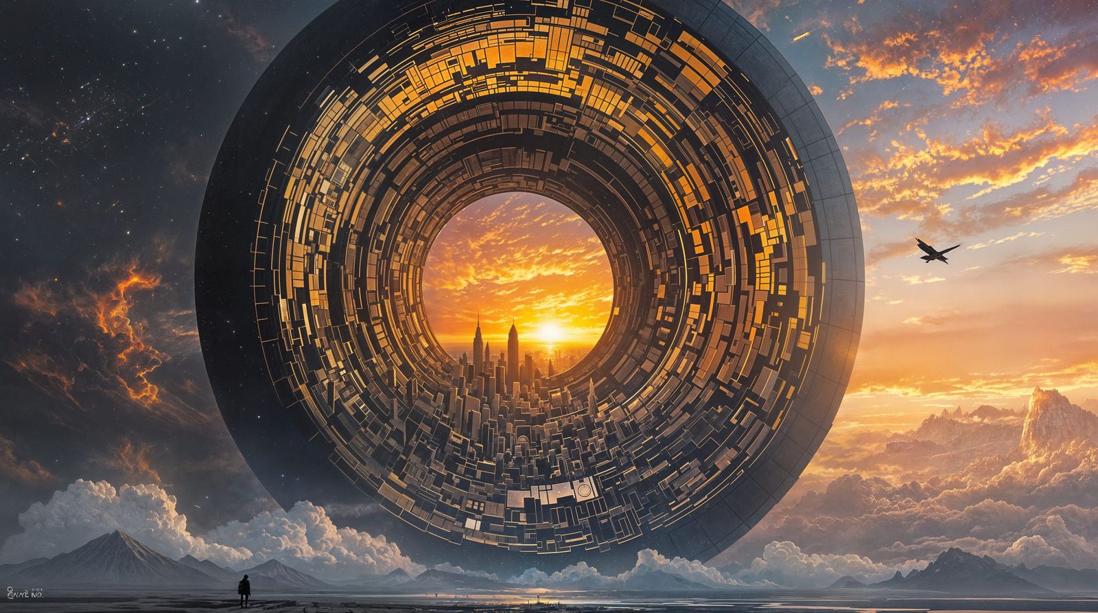 Obsidian Metropolis Awakens at Dawn