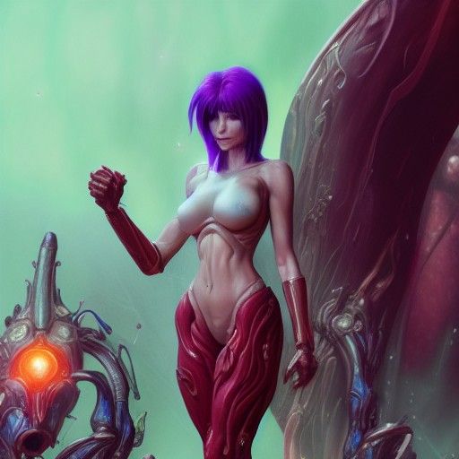 Witchblade Samus Portrait in Biopunk Style