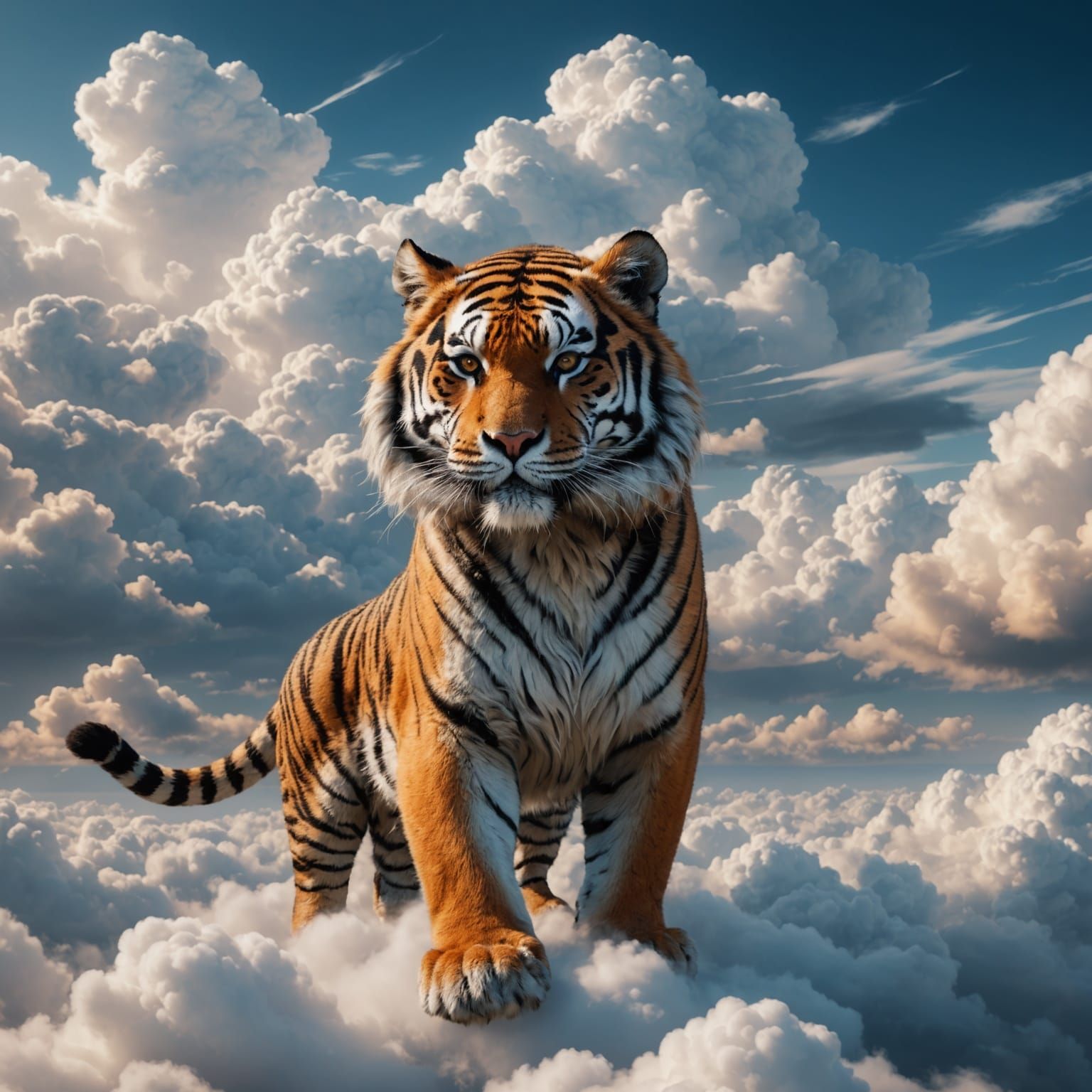 Fantastical Tiger in Clouds Concept Art