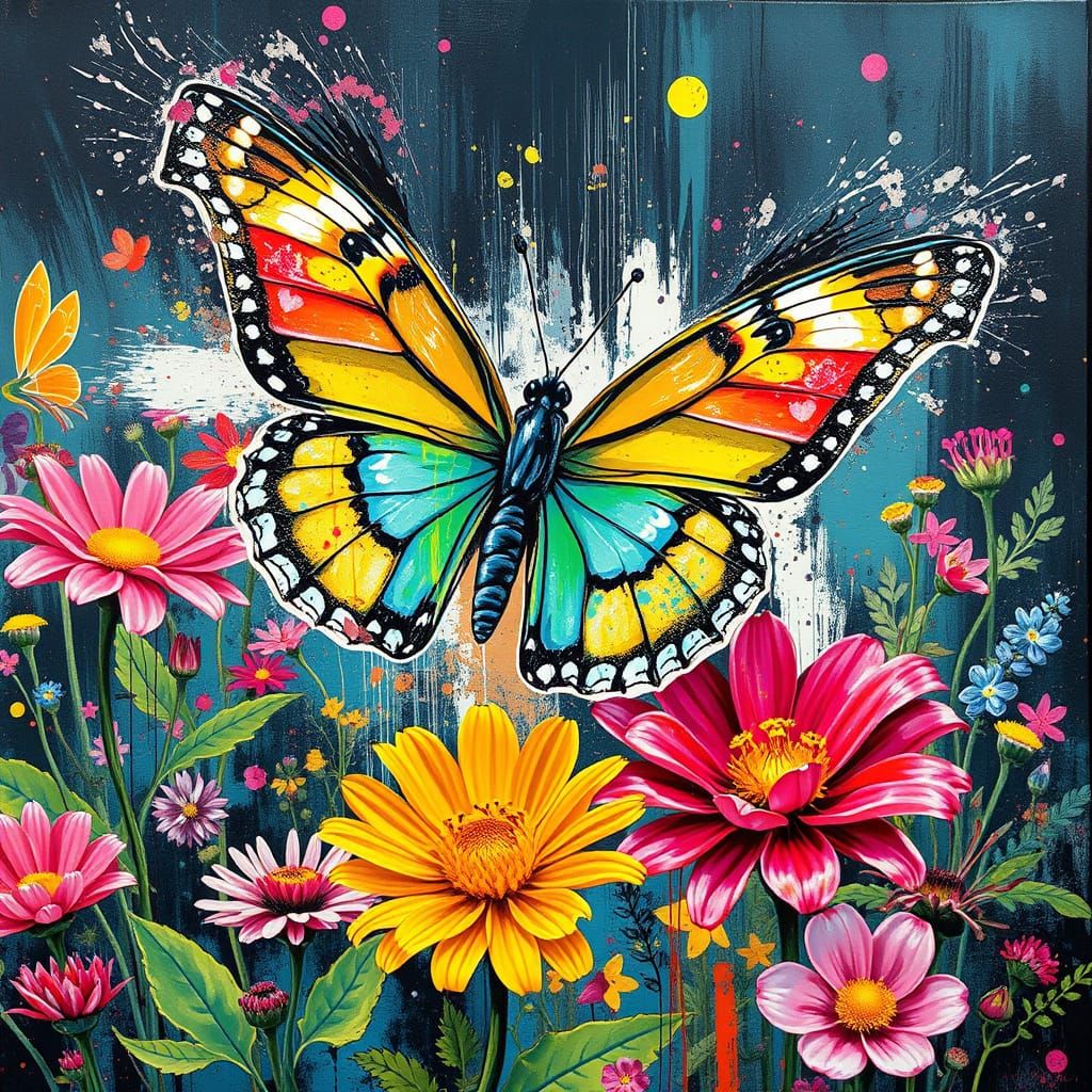 Butterfly in Flight: Graffiti and Street Art Style