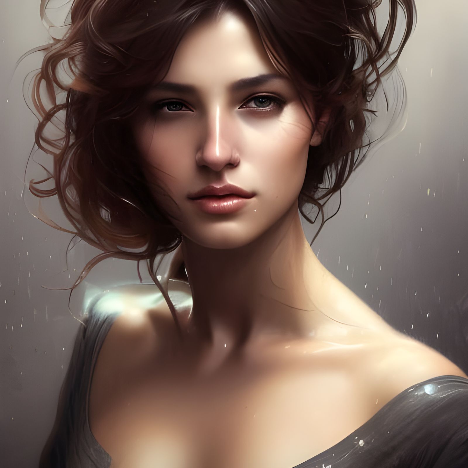 Realistic Portrait of a Beautiful Italian Woman