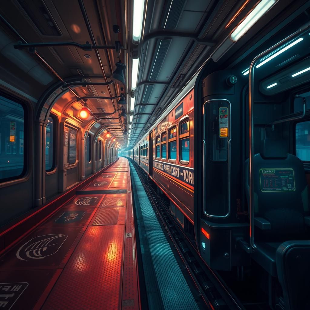 Anime Train in Hyperrealistic Style, Cel-Shaded