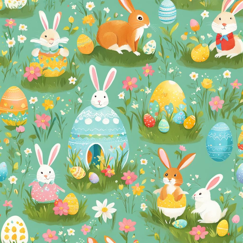 AI Generated Easter Fairytale Scene