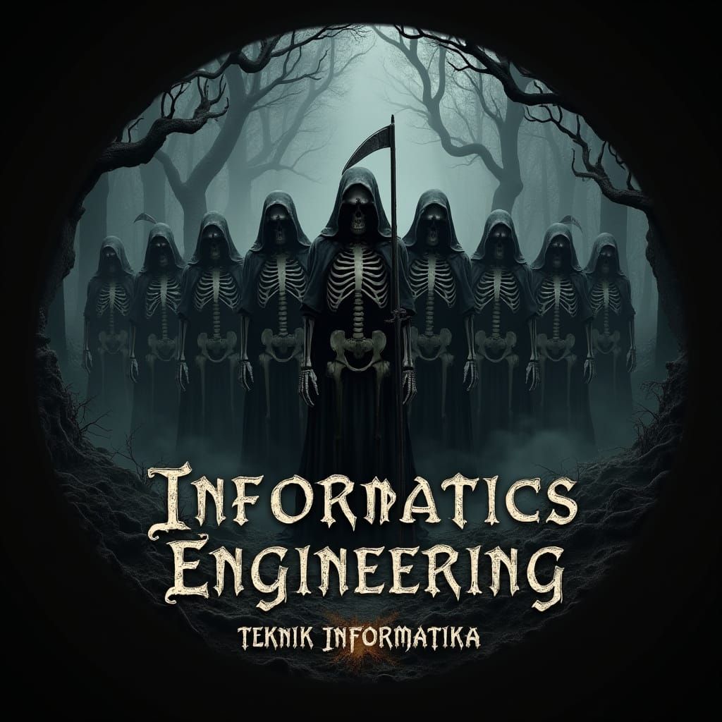 Grim Reaper Skeletons Guarding Ancient Secrets in a Dark, Go...