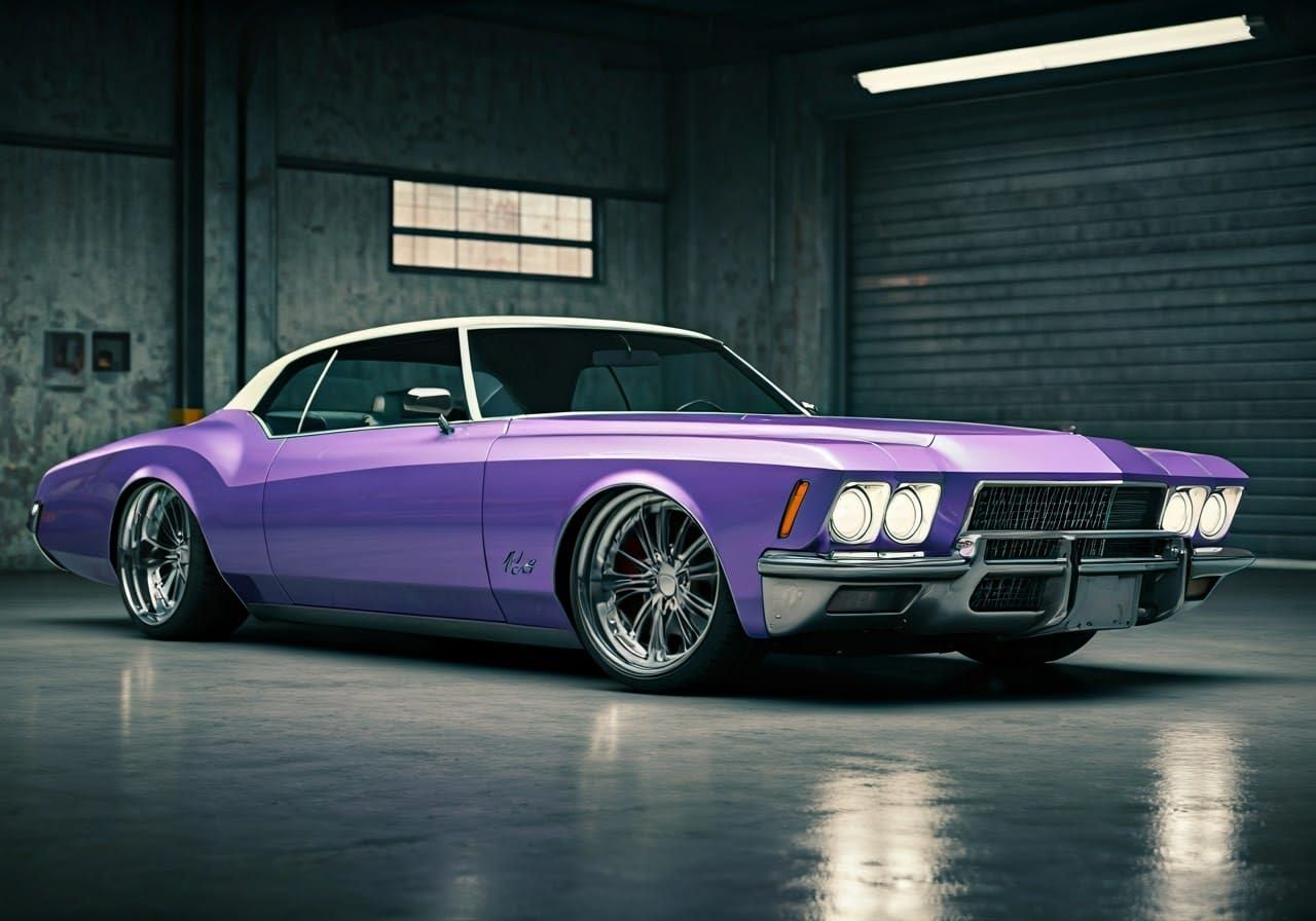 Violet Muscle Car Icon Reimagined